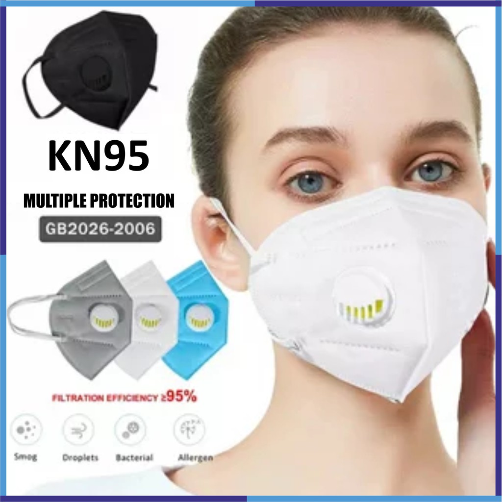 Masker 5 PLY KN95 Respirator Filter and Non Filter White Mask Dewasa Facemask KN95 N95