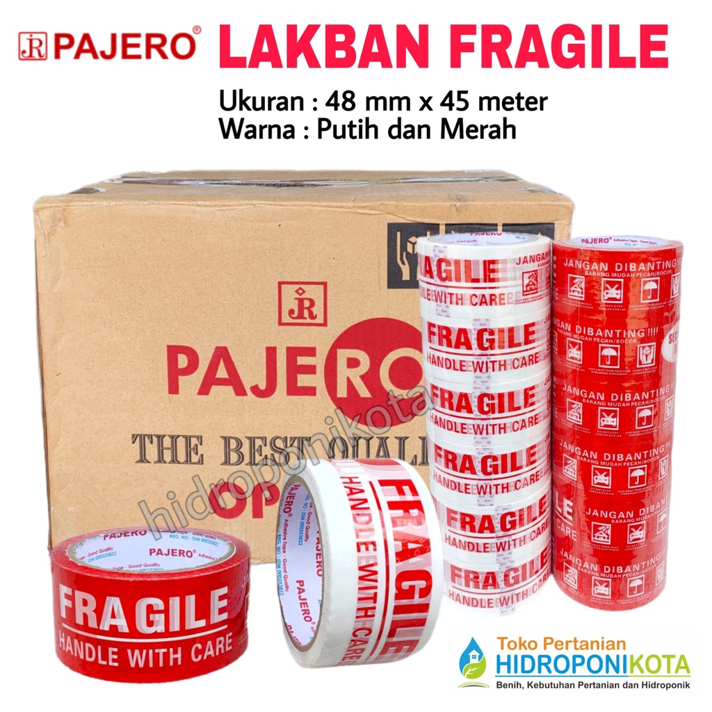 lakban fragile putih 48 mm x 45 meter - LAKBAN PAJERO