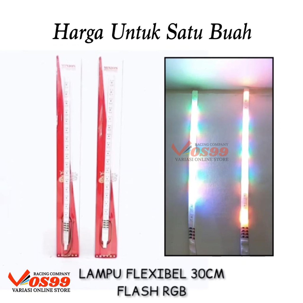 1 BIJI LAMPU KOLONG / ALIS FLEXIBLE 3OCM NYALA FLASH RGB BISA UNTUK MOTOR DAN MOBIL UNIVERSAL