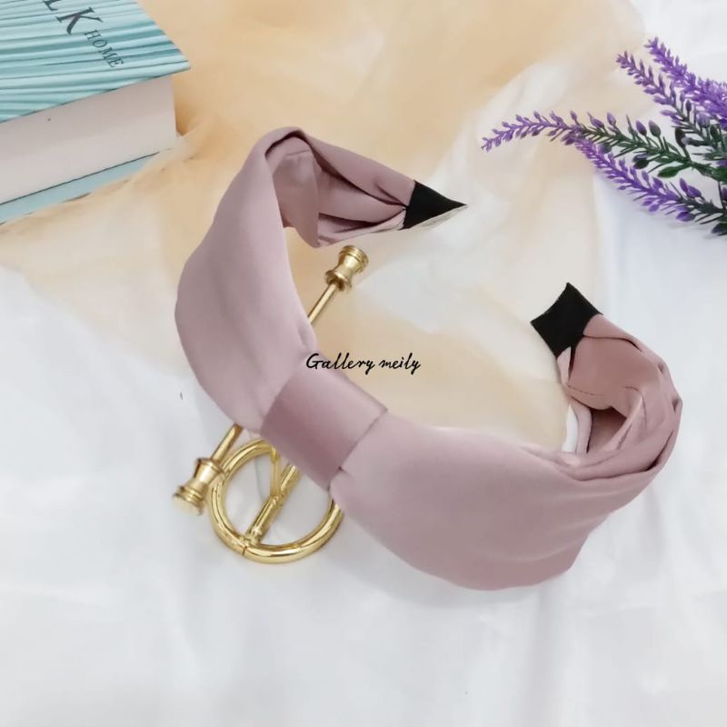 Gallerymeily Bando Bandana Korea Wanita / Bando Simpul Simple Polos Lebar