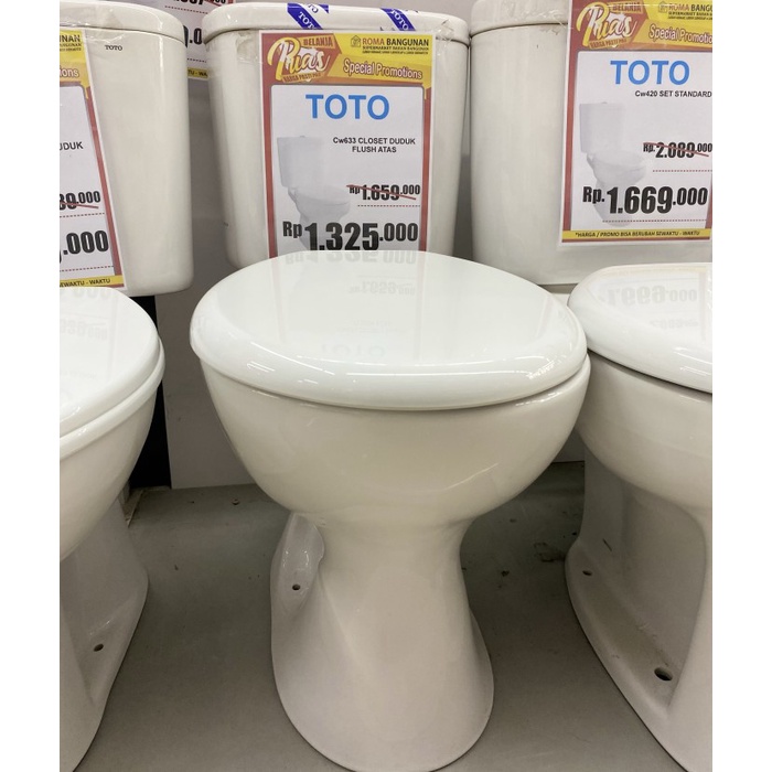 Toto Closet / Kloset / Toilet Duduk Cw633J Sw633Jp / Cw 633 J Sw 633 Jp White