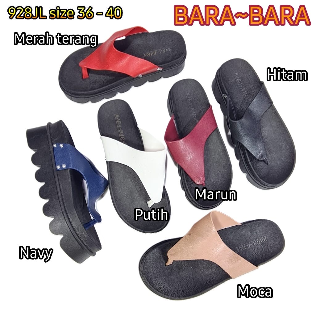 Jelly sandal jepit bara bara sendal japit wanita wedges import 928jl