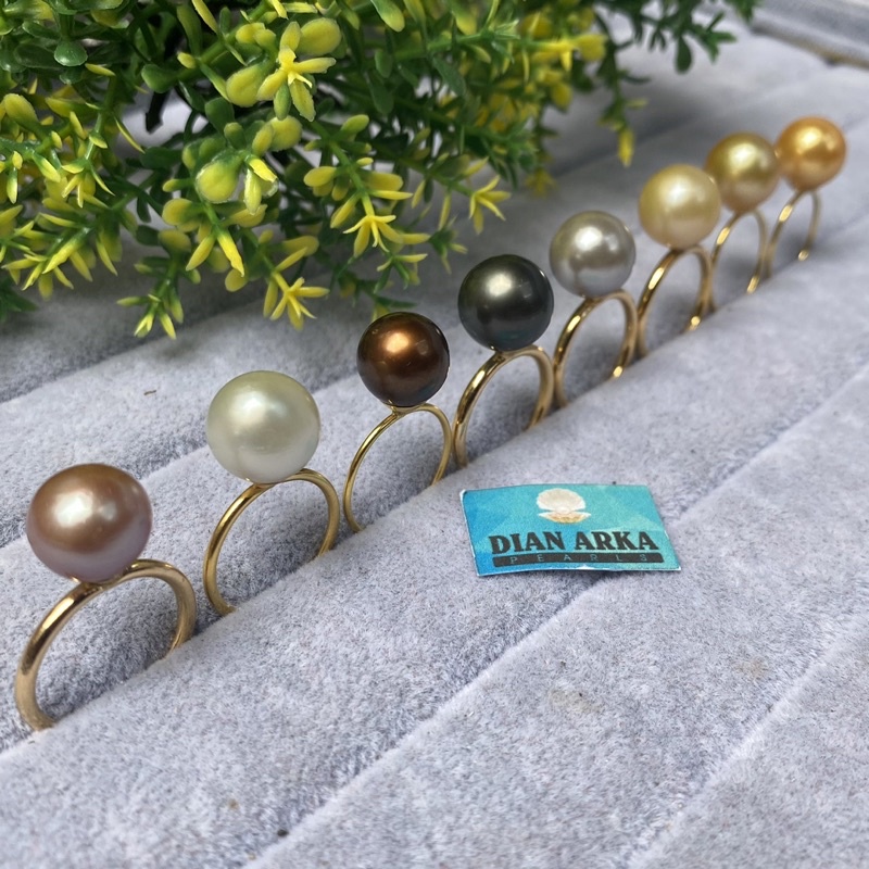 CINCIN POLOS 18K DAN 22K MUTIARA AIR LAUT
