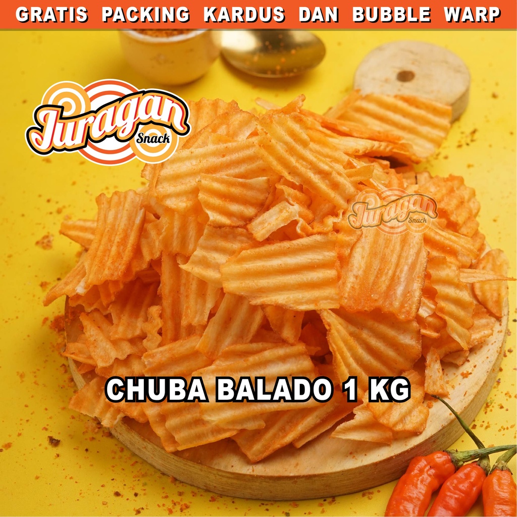 KERIPIK SINGKONG CHUBA BALADO 1 KG snack kiloan makanan ringan jajanan cemilan camilan pedas asin gurih murah