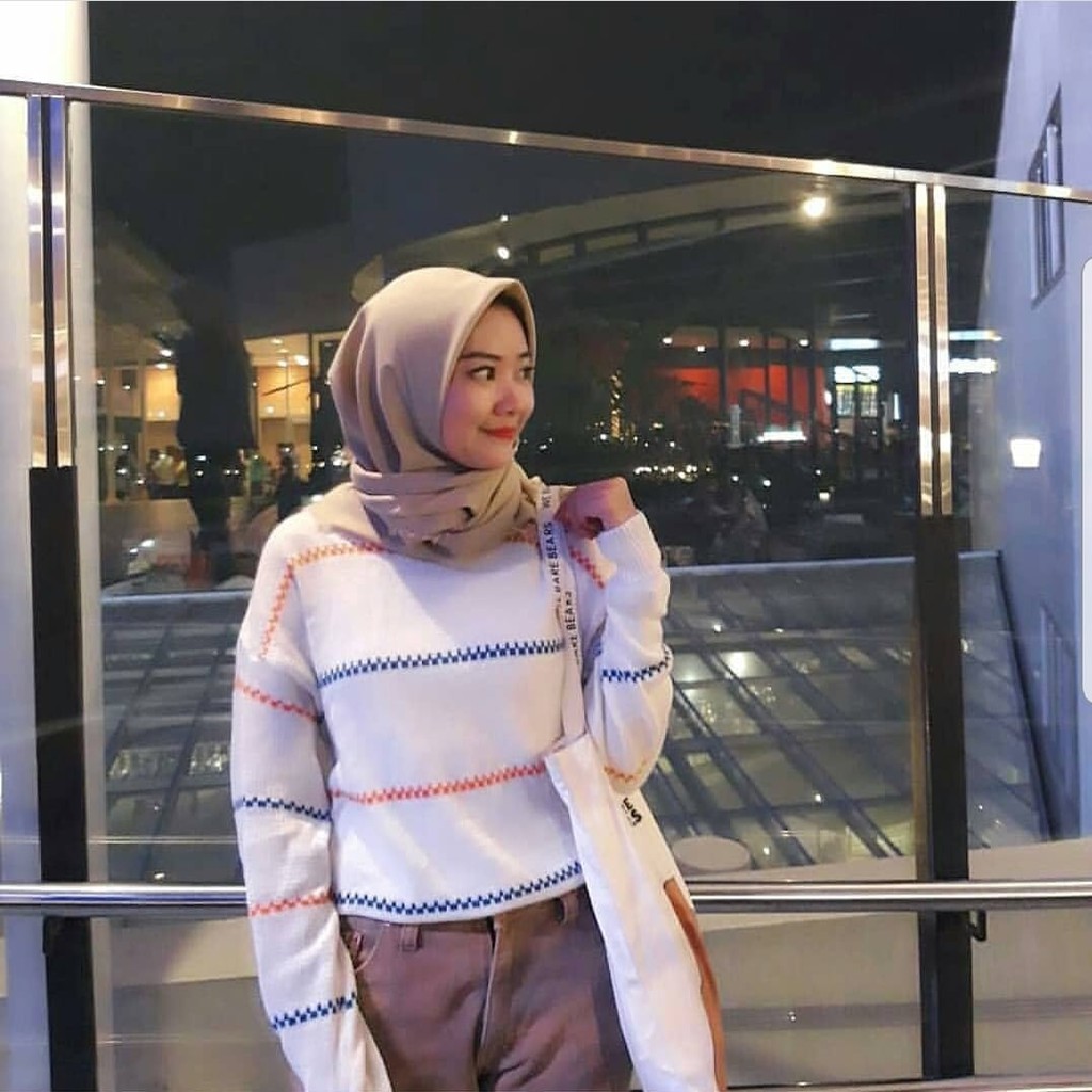 Sweater / Sweater Marskha / Atasan Rajut / Stripe Rajut / Hoodie Rajut / Sweater Rajut / Baju Remaja