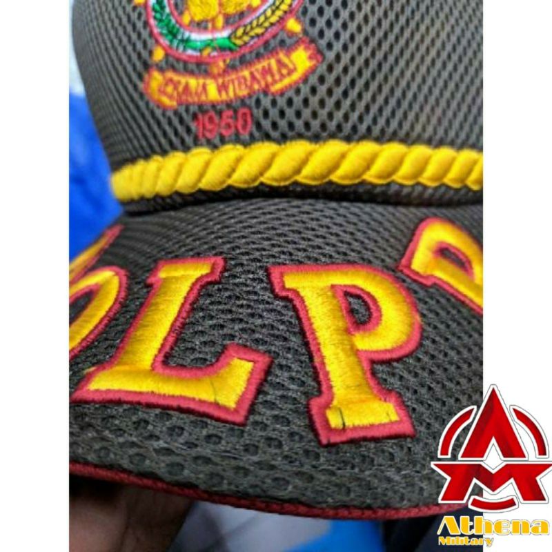 Topi POL PP  Hijau jaring logo list | Topi POL  PP  Hitam jaring Logo List