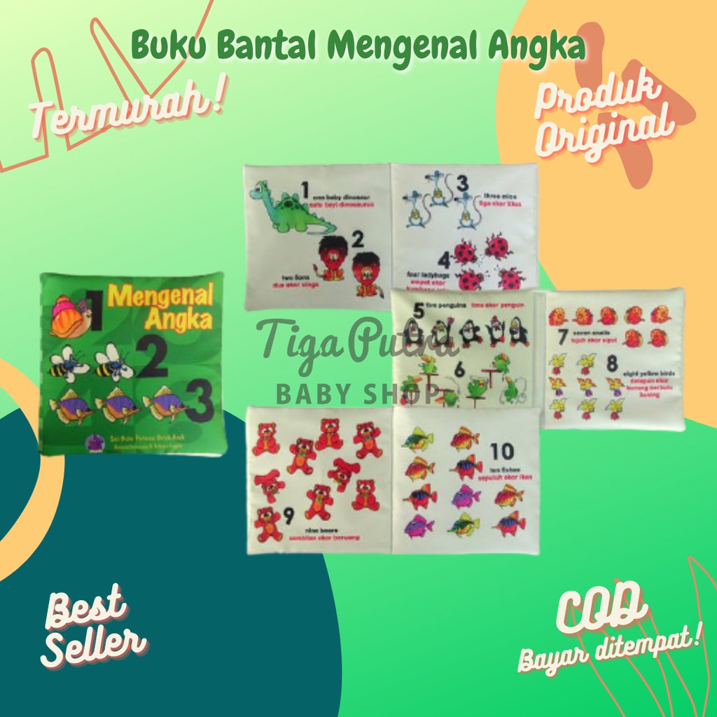 Softbook Buku Bantal Kain Mainan Edukasi Mengenal Angka 123