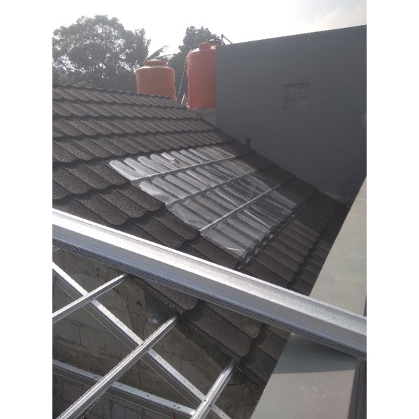 Atap baja ringan + Genteng metal pasir