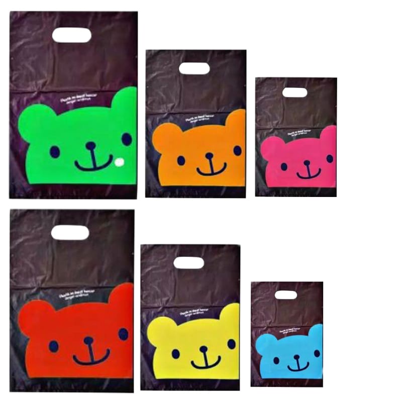 Oval Teddy Uk.15,20,25,30 / Kantong Kresek Motif / Plastik Olshop Motif / Plastik Motif / Kresek Motif/ kresek teddy oval/plastik packing teddy/plastik teddy hitam