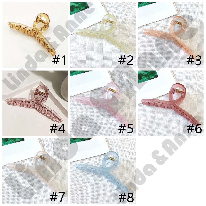 Jepit Salon Line Ink Bening &amp; Jelly - Jepit Rambut Salon Transparan Wanita Korea