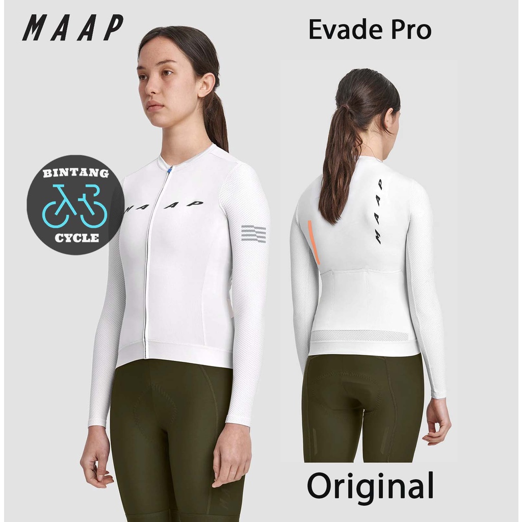MAAP Women Evade Pro Base Long Sleeve Jersey WHITE - Jersey Sepeda MAAP