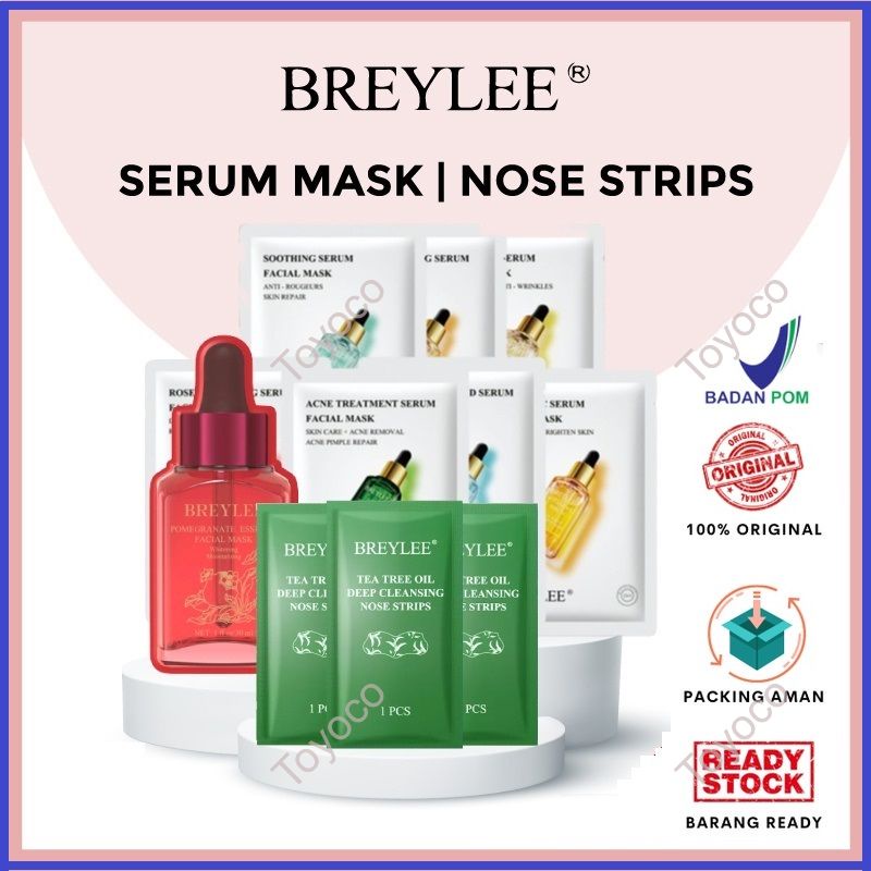 Breylee Sheet Mask BPOM Serum Braylee Masker Serum Komedo Dan Pori Vitamin C Anti Acne Colagen Retinol Hyaluronic Acid Rose Hydrating Collagen Peptide Soothing Serum Sheet Mask