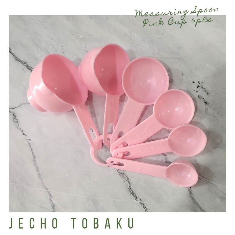 MEASURING SPOON PINK CUP/ SENDOK TAKAR 6PCS