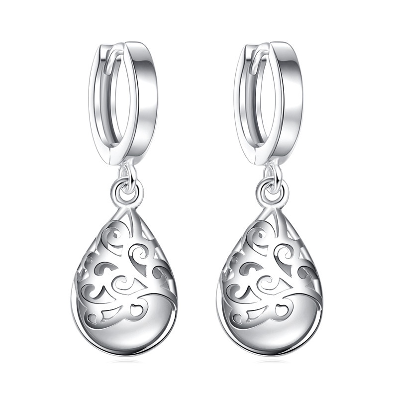 925 Perak Anting Anting Wanita Opal Cahaya Bulan Perhiasan Fashion/Subang Telinga anting perempuan