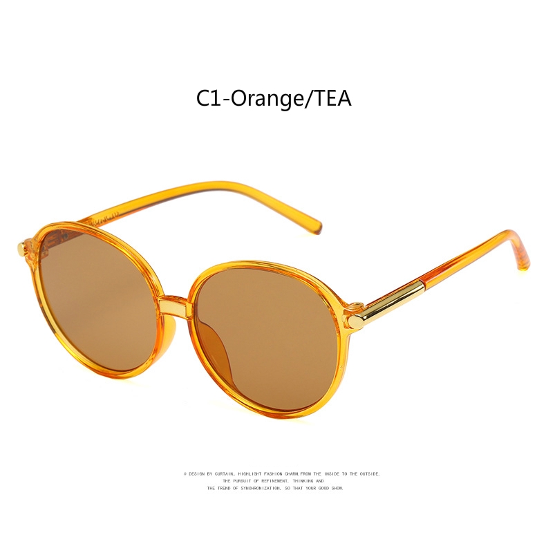 Korean retro big round frame too men and women all-match sunglasses