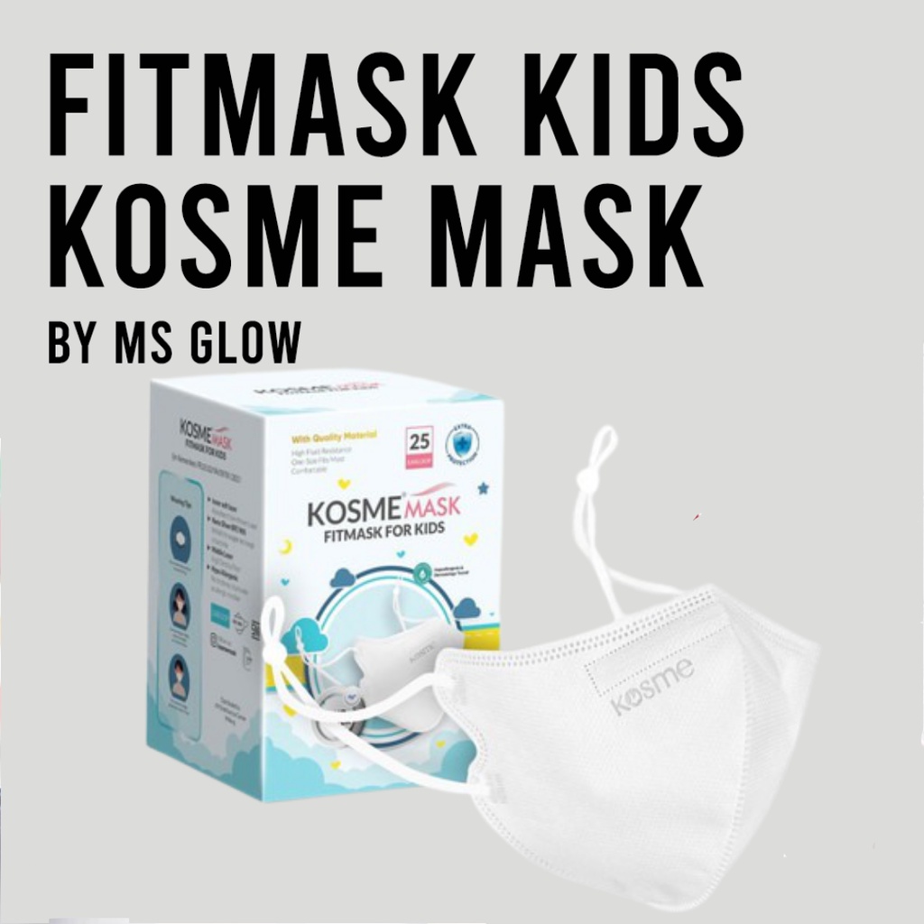 Kosme Mask Fitmask Putih Hitam Hijab Masker Duckbill Anak Fitmask Kids Promax X Rans Kosmemask kM95 Warna Kf94 Masker