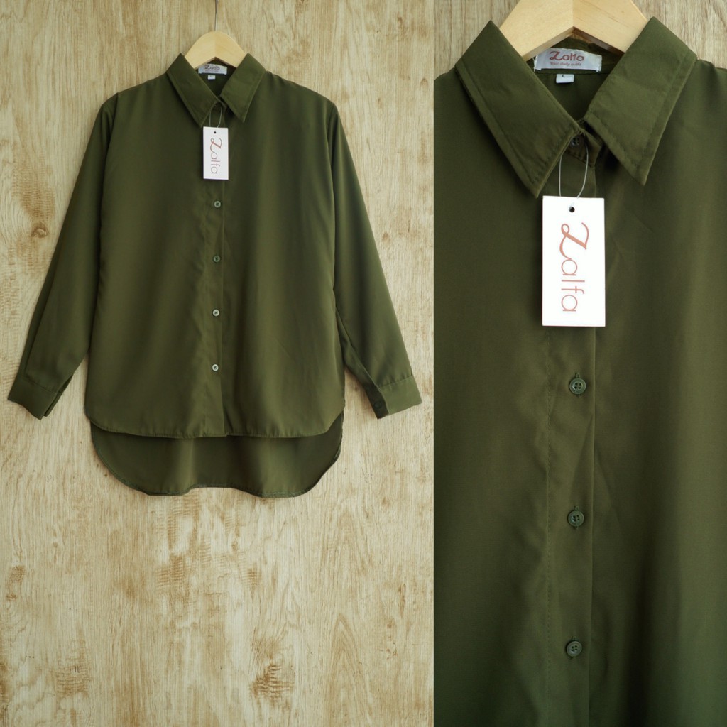 KEMEJA WANITA BASIC by ZALFA-Army
