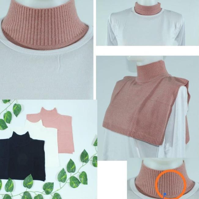 Inner Leher Inner Baju Manset Leher Rajut Premium - Hitam