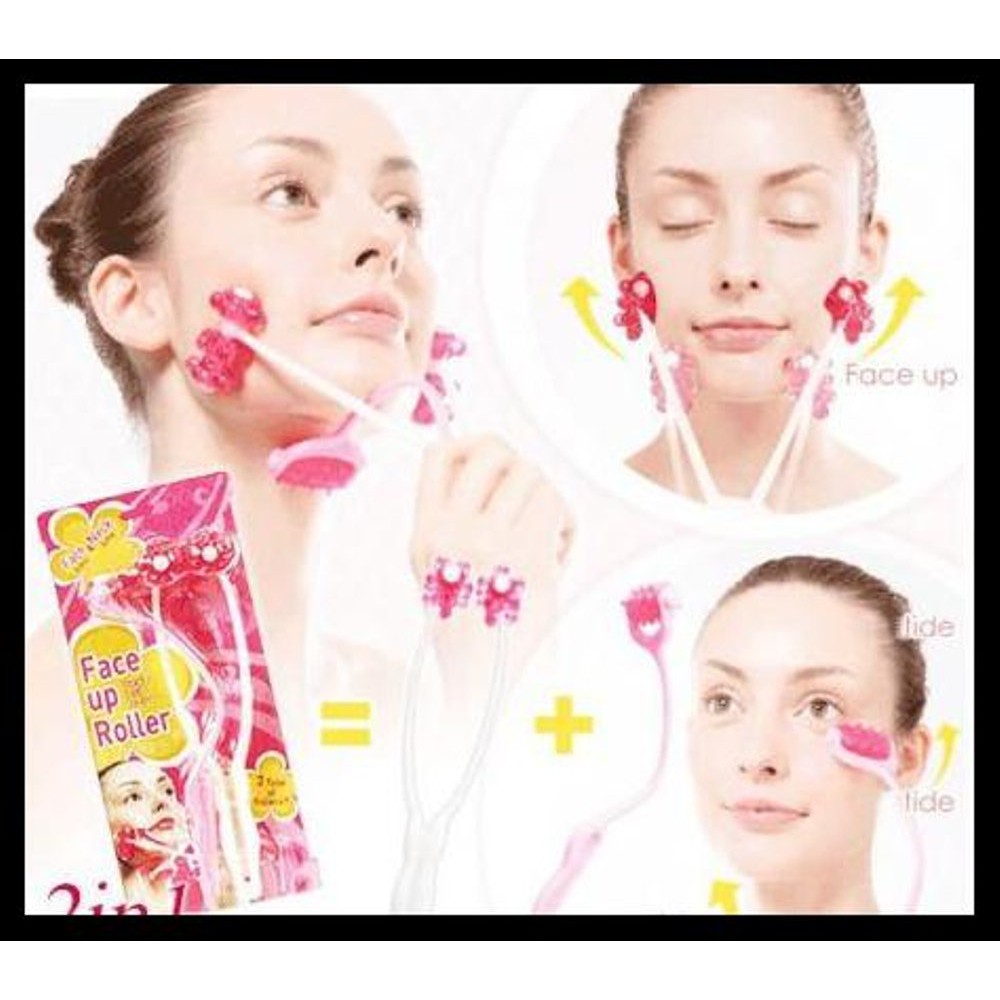 Jual Flower Face Up Roller 2 In 1/Alat Pijat Penirus Wajah/Alat