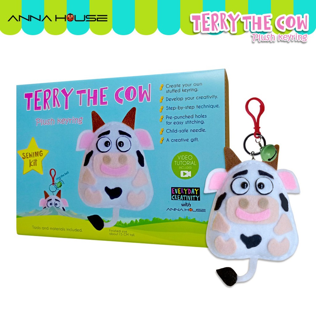 DIY Sewing Kit - Terry The Cow - Easy DIY Felt Craft