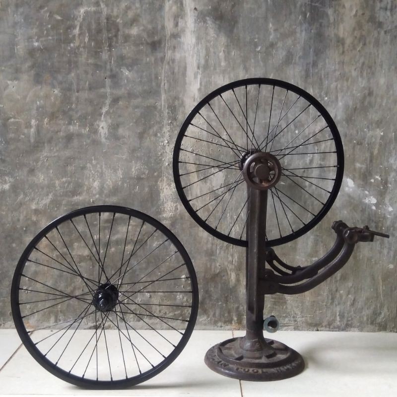 velg velek rims sepeda 20 inchi jari / ruji hitam hub cakram 6 7 8 speed pacific bmx lipat minion