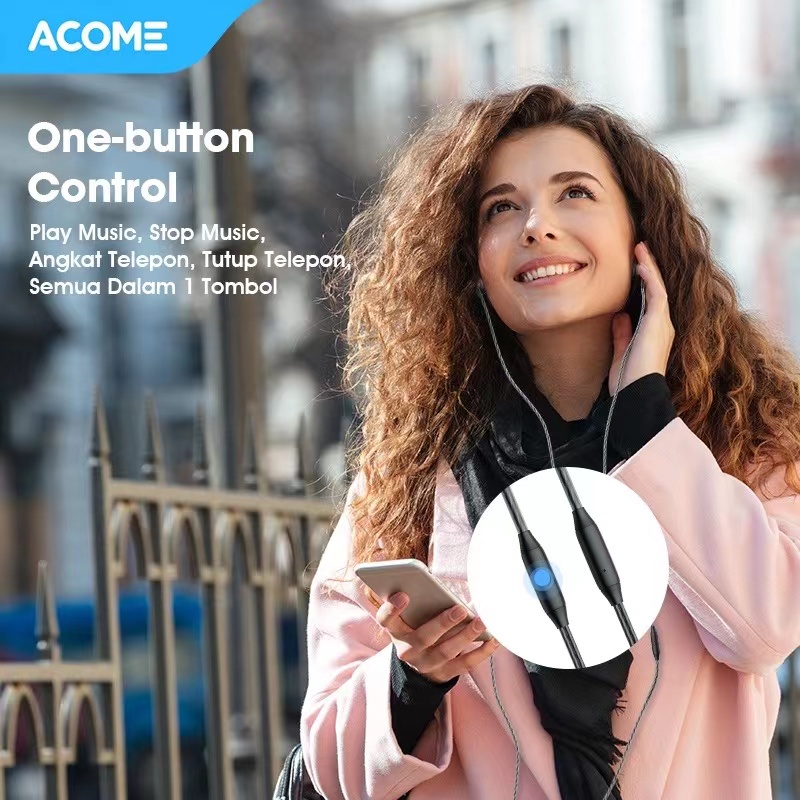 Acome Wired Earphone Headset AluminumAlloy Garansi Resmi 1 thn AW08