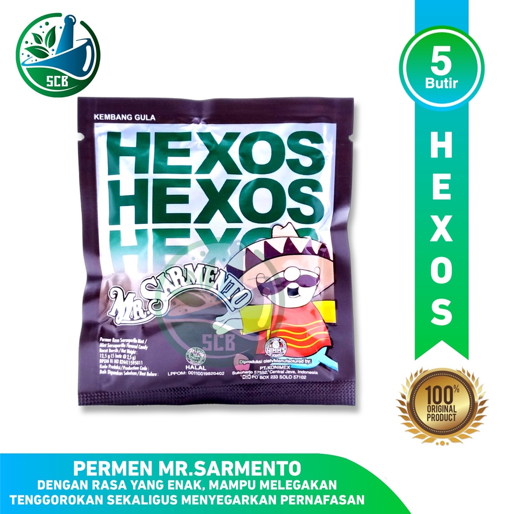 Jual Permen Hexos Mr Sarmento Rasa Sarsaparilla Mint Sachet Isi 5 Butir ...