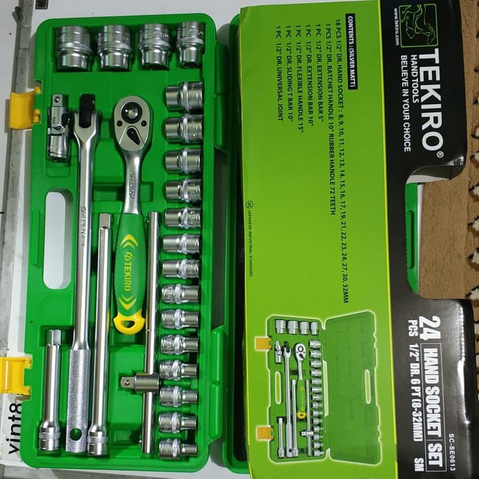 Kunci Sock Sok Set 24 Pcs 6 PT TEKIRO - Tekiro Kunci  Sock Set 8-32 Mm 6PT Original Tekiro