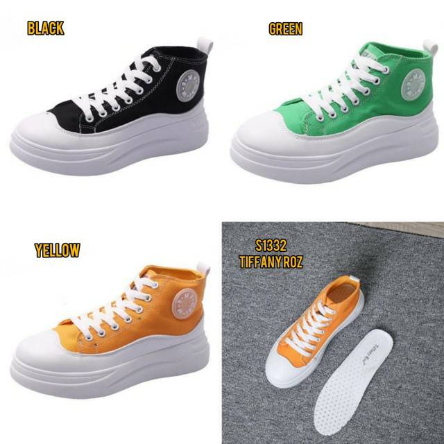 FASHION VAGANZA - Sepatu Wanita Keren Sneaker Tinggi Tiffany R*z sepatu Import Wanita