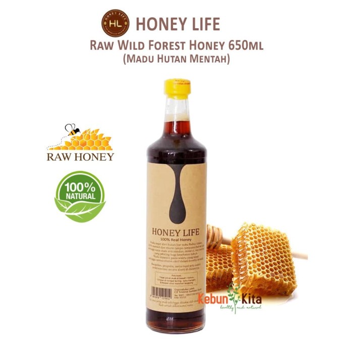 

(BISA COD) Honey Life Raw Wild Forest Honey 650ml (Madu Hutan Mentah)