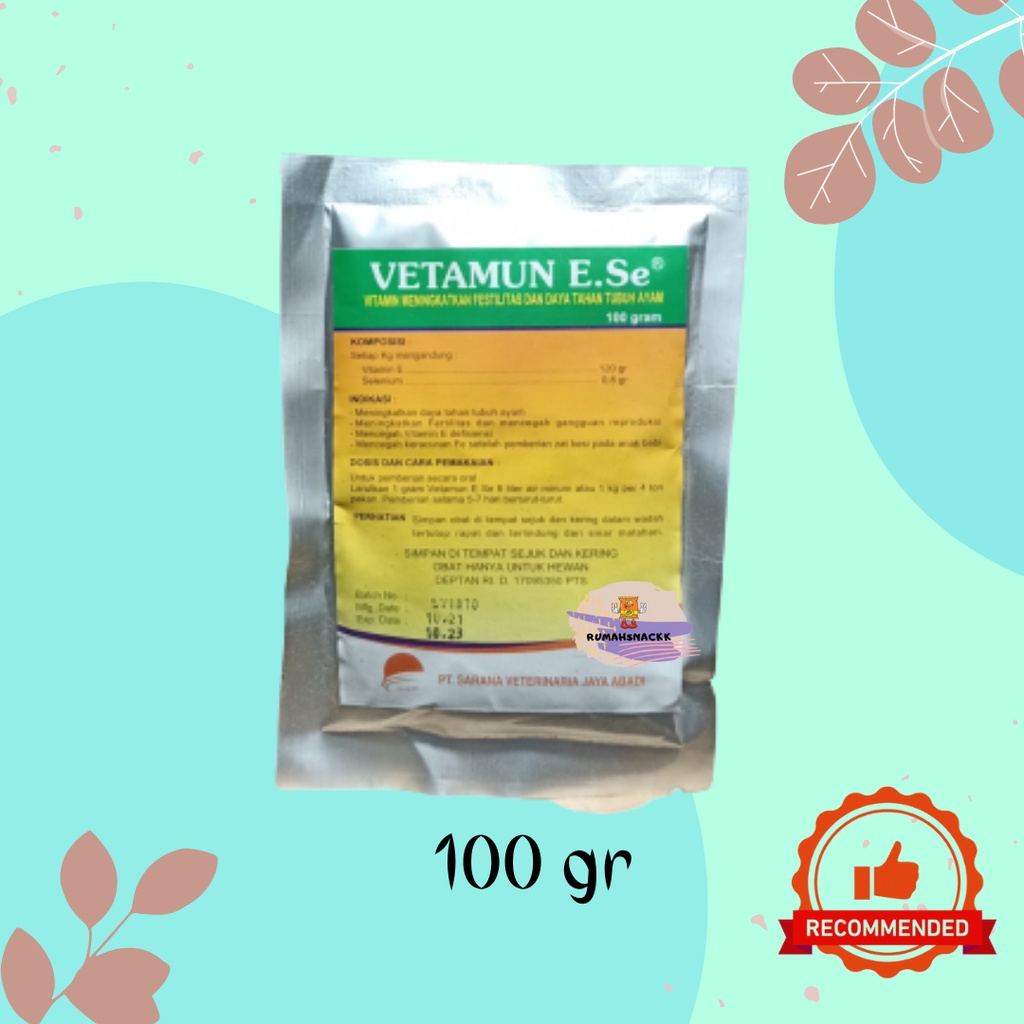 Vetamun E SE Vitamin Meningkatkan Daya Tahan Tubuh Ayam