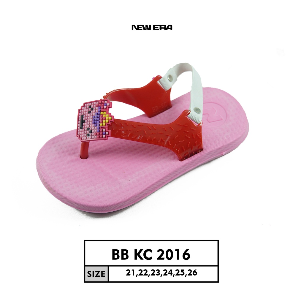 gos NEW ERA BB CNC 2016 Sandal anak Sandal Tali Karet Belakang Original