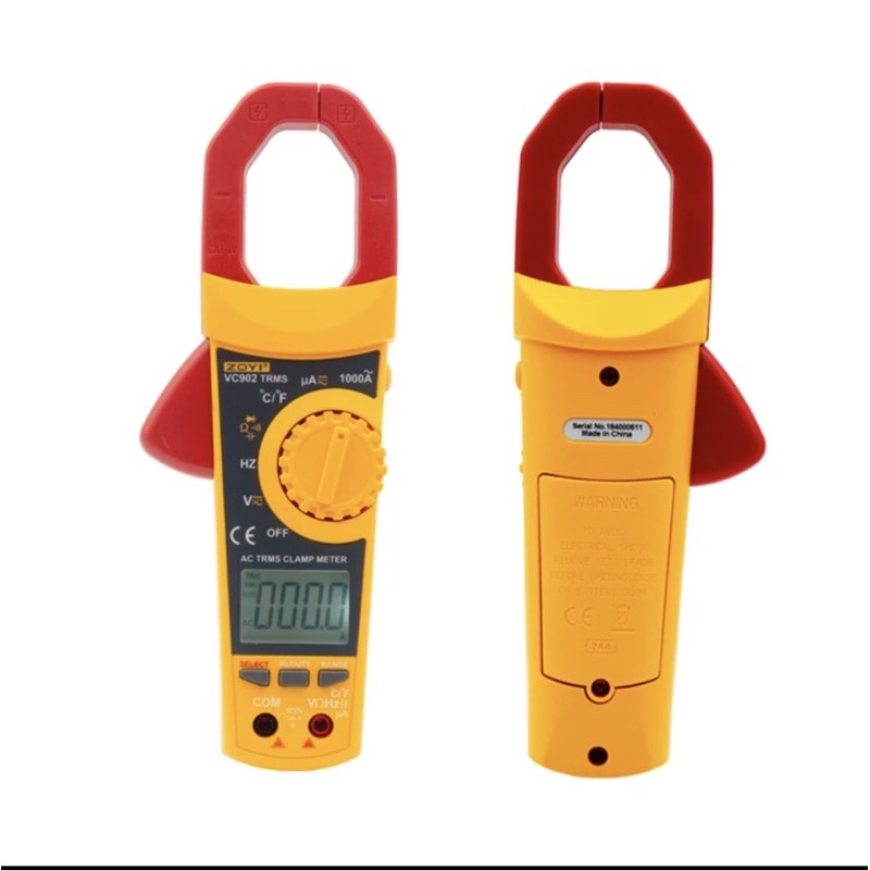 Zotek VC902 Tang Ampere Clamp Multimeter 1000A True RMS Auto Ranging Digital - SKU 2.002.0726