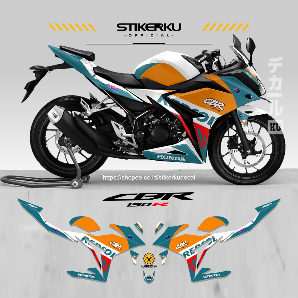 STRIPING CBR 150R FACELIFT / EDISI REPSOL / SEMIFULL / STOCK DECAL / 150 R / K45G / REPSOL 1