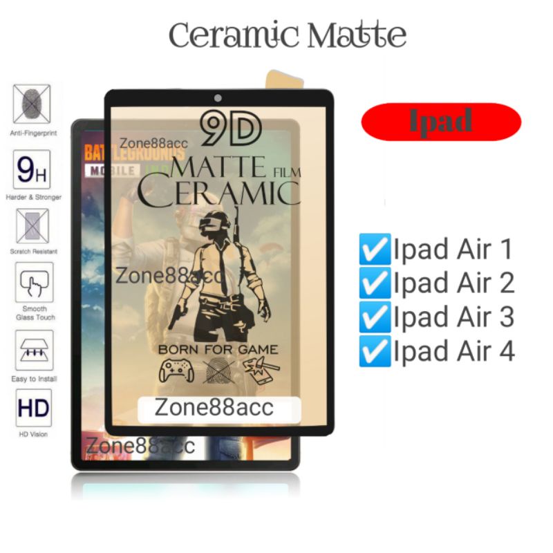 Tempered Ceramic Matte Ipad Air 1 2 3 4 Antigores Anti Minyak Pelindung Layar handphone