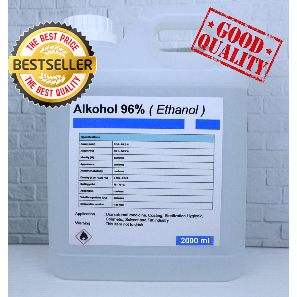 Alkohol 96 % Ethanol Antiseptik 2 Liter ASLI