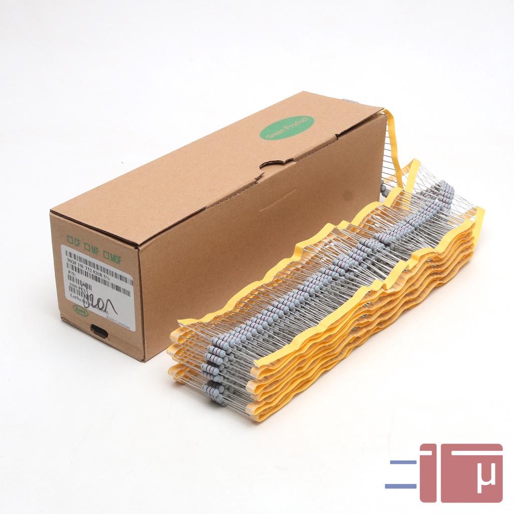 x10 Resistor 820R 820 Ohm 1W Metal Oxide 5% Taiwan Kaki Tembaga