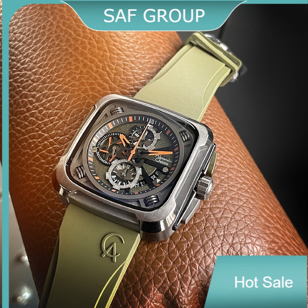 JAM TANGAN PRIA ALEXANDRE CHRISTIE AC 6577 / AC6577 RUBBER ORIGINAL by plp