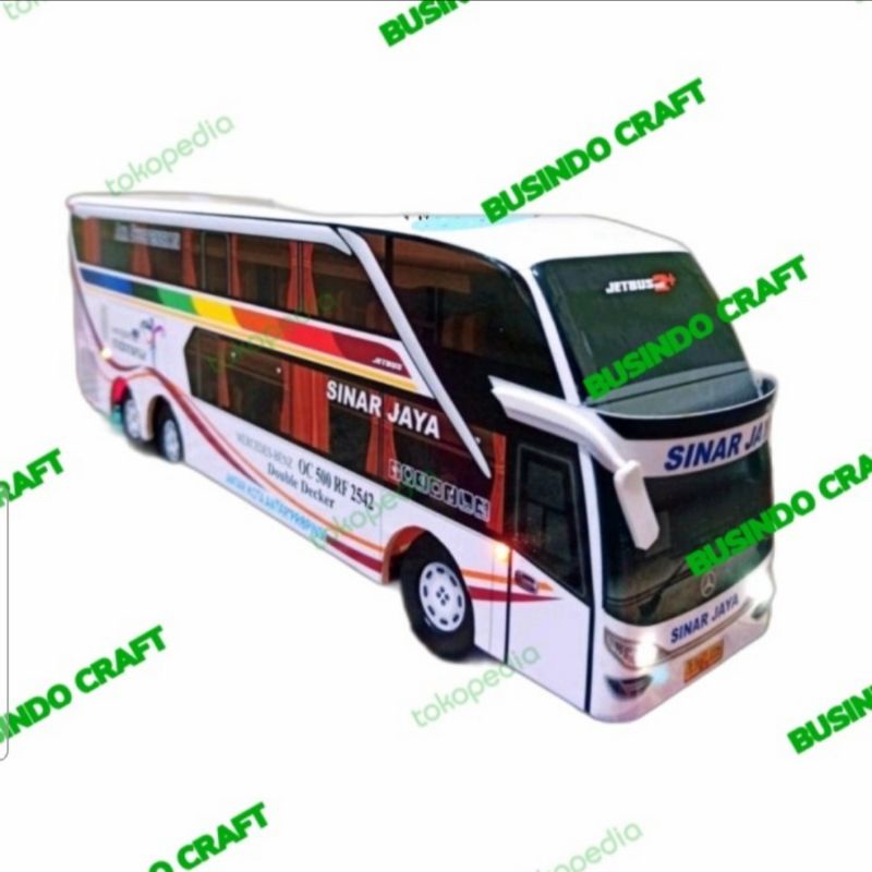 miniatur bus bis / mainan bus bis sinar jaya double decker