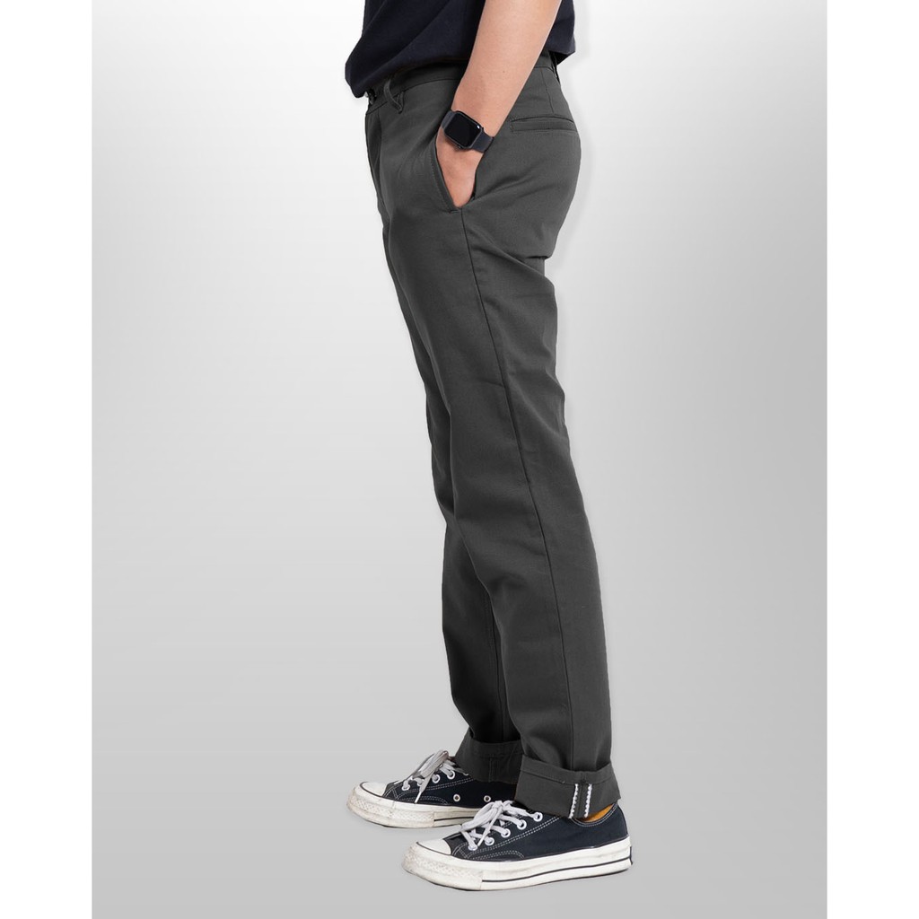 Morgen Slim Straight Chino Pants - Dark Grey