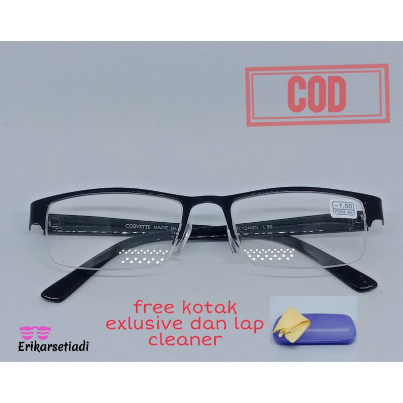 kacamata Minus Super Fokus frame optik Titanium pria wanita kacamata rabun jauh free box dan lap