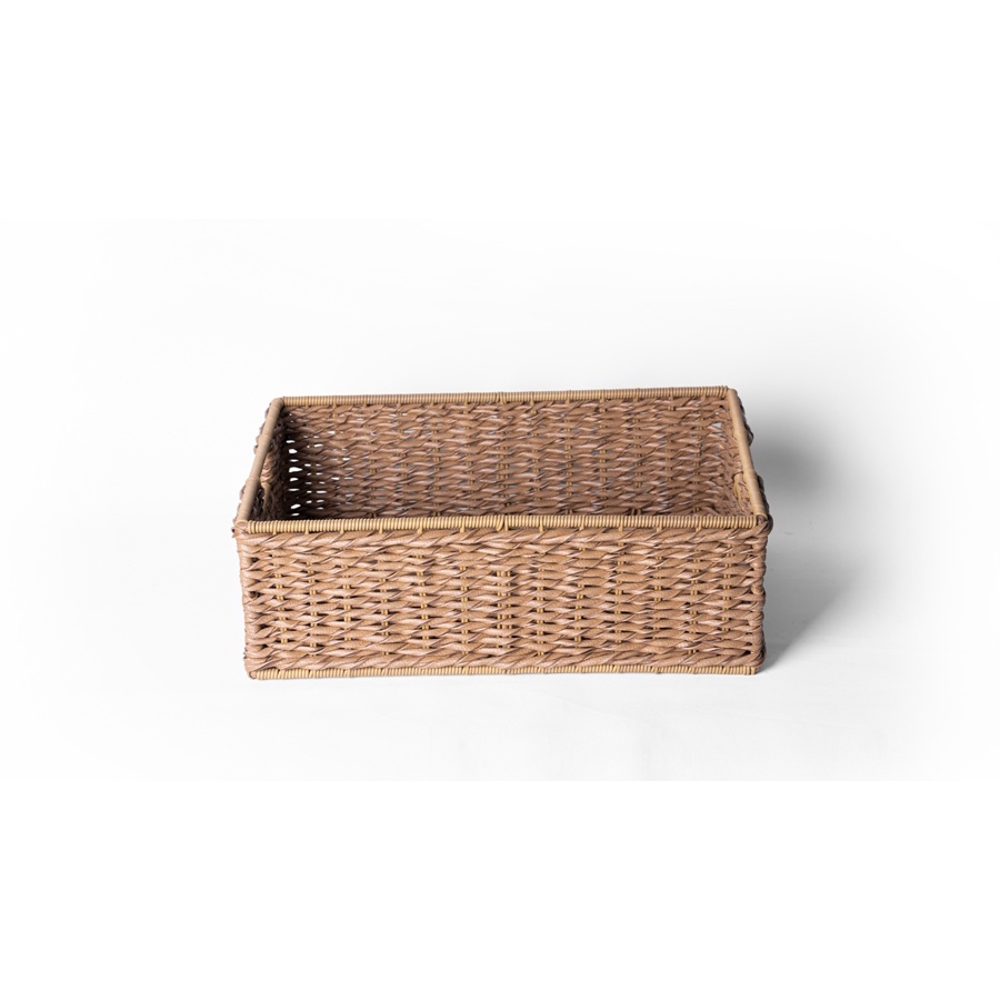 Framed Rectangle Lafayette Basket With Handle in Light Wood