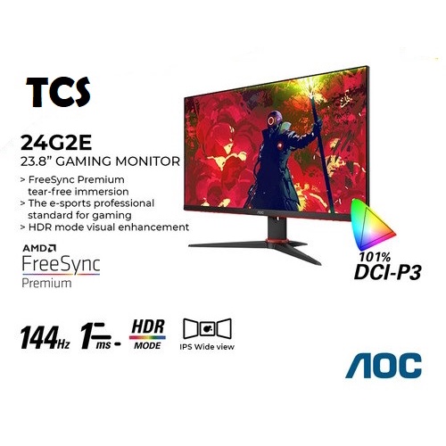 MONITOR LED AOC GAMING 24G2E FHD HDR 144hz IPS 1ms
