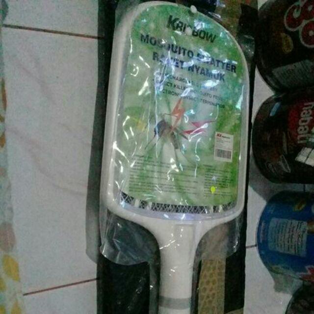 Original Raket Nyamuk Krisbow + Senter Charging Tanpa Kabel
