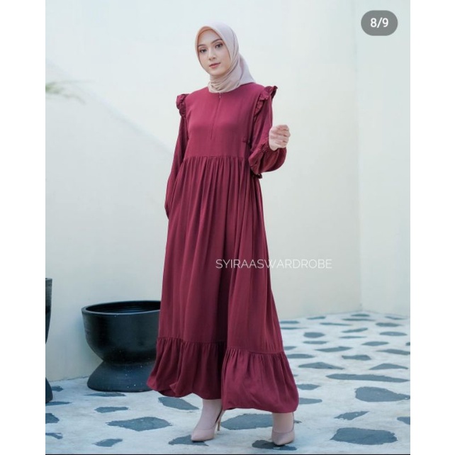 midi dress rayon twill lidya