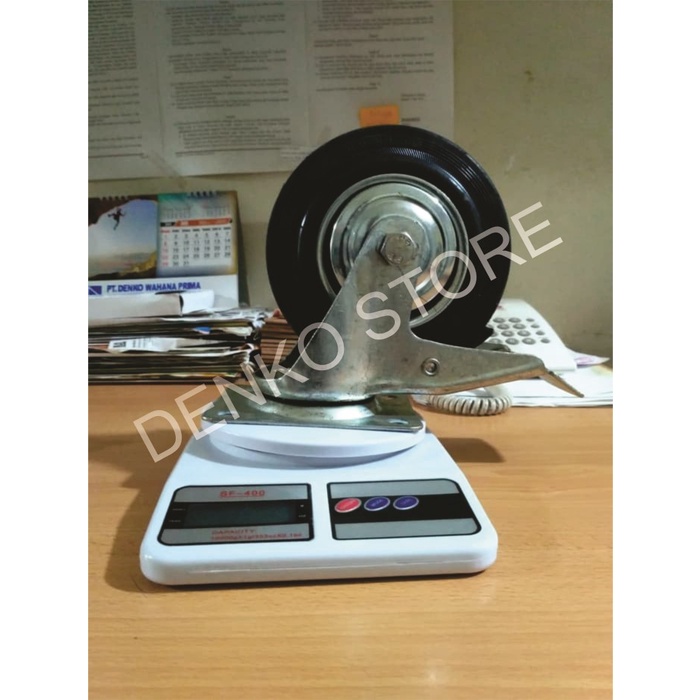 Roda Hidup Rem 6"/ Caster Wheel Rubber Triple S Kapasitas 150kg