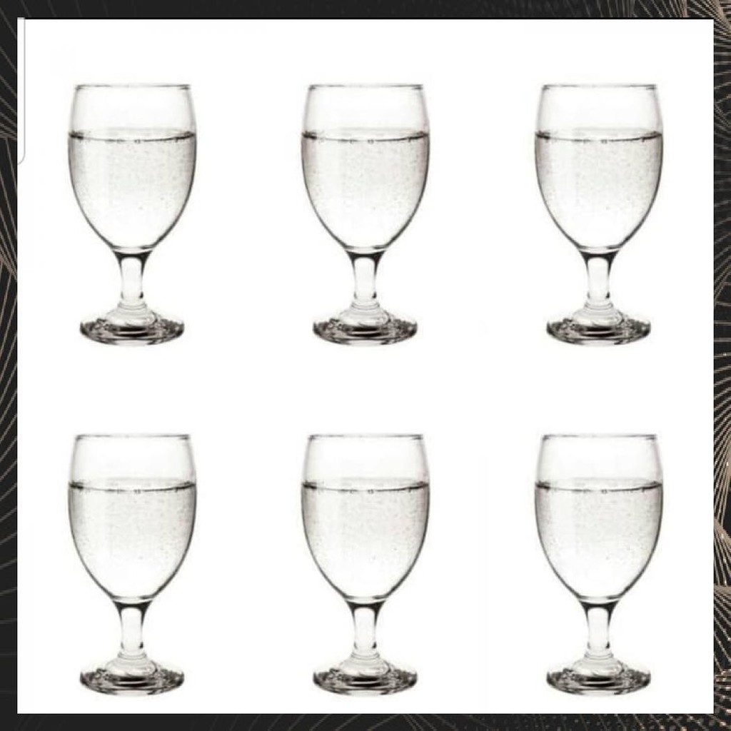 1 Set Isi 6 Pcs Gelas Goblet/Gelas Wine/Gelas Kaca/Wine Glass/Gelas