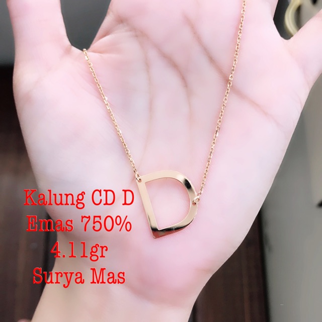 Kalung CD D emas 750%