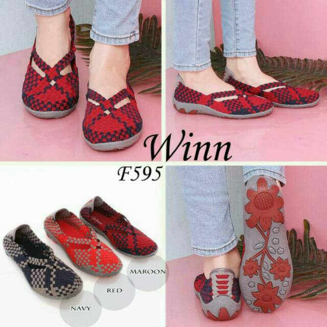 Sepatu Rajut Anyaman WINN 595 Flat ORIGINAL