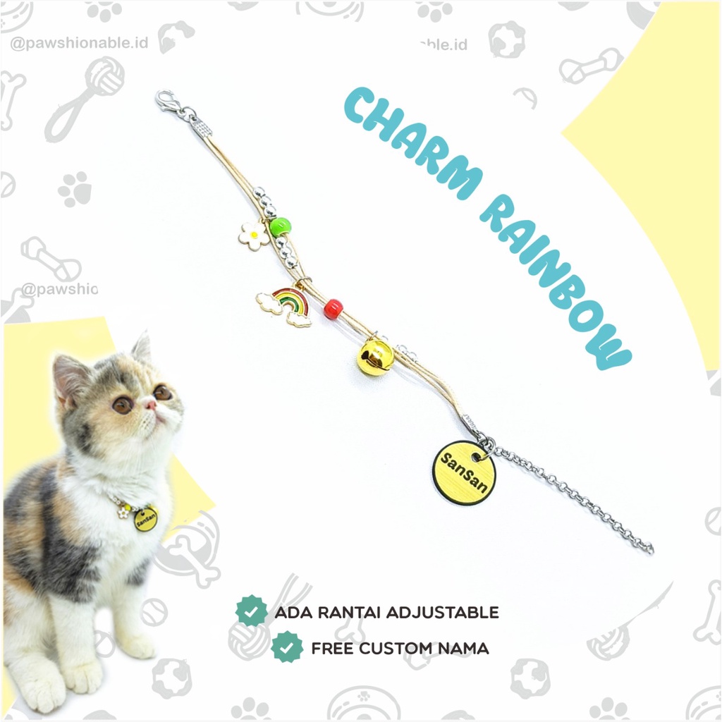 K44 - Kalung Custom Nama Kucing Anjing Aksessoris Hewan PU Leather/Kulit Sintetis